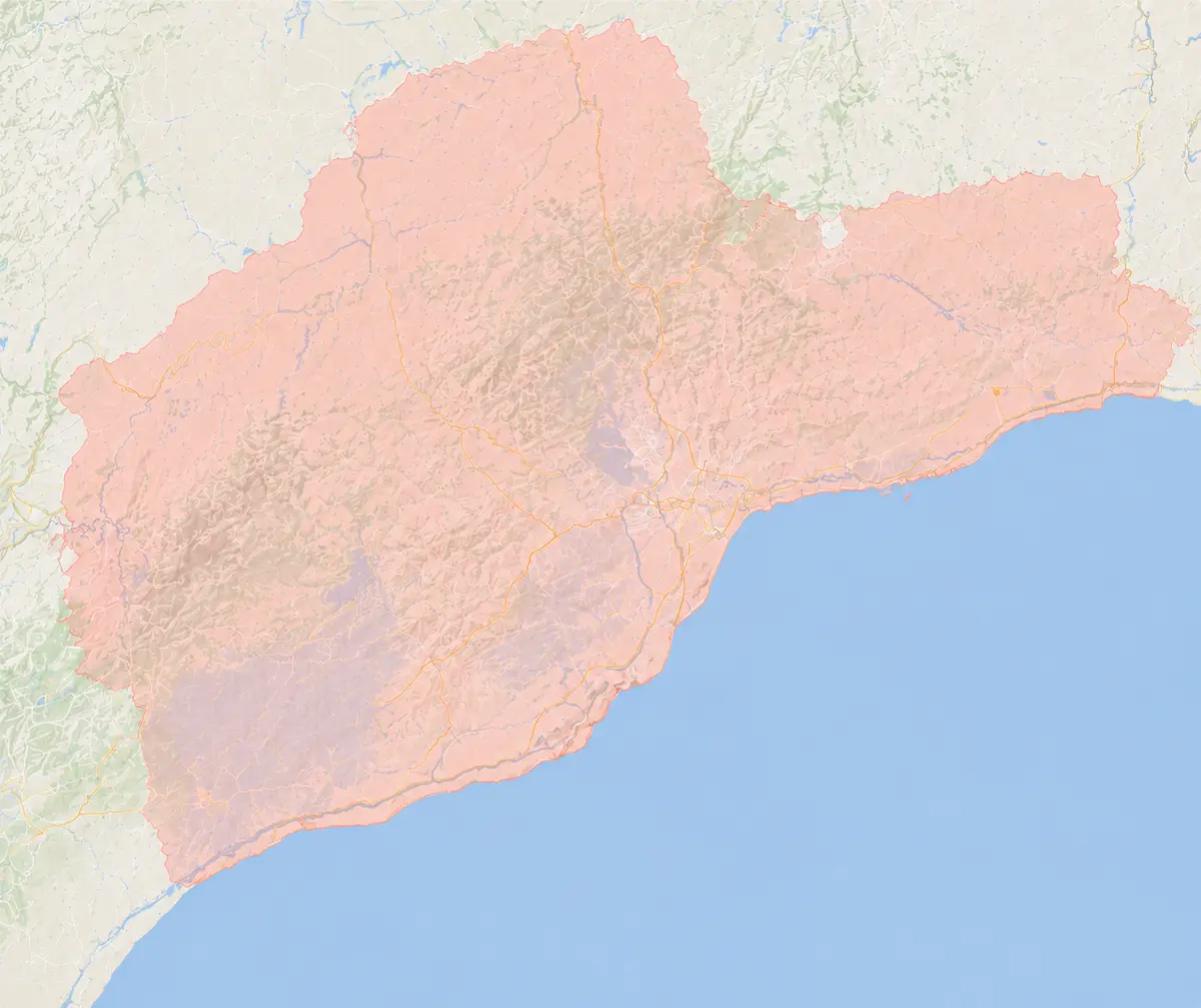 Mapa de la provincia de Málaga